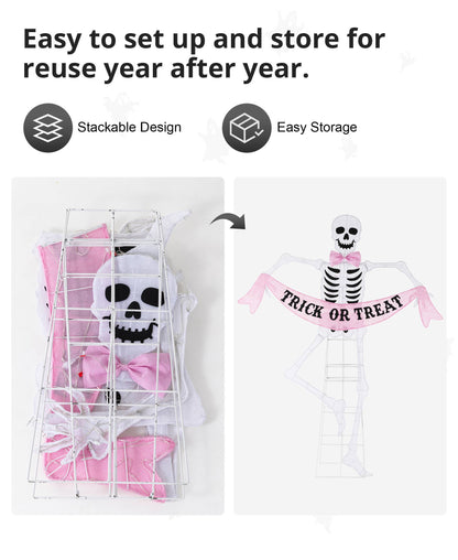 Lighted Skeleton Halloween Outdoor Decor