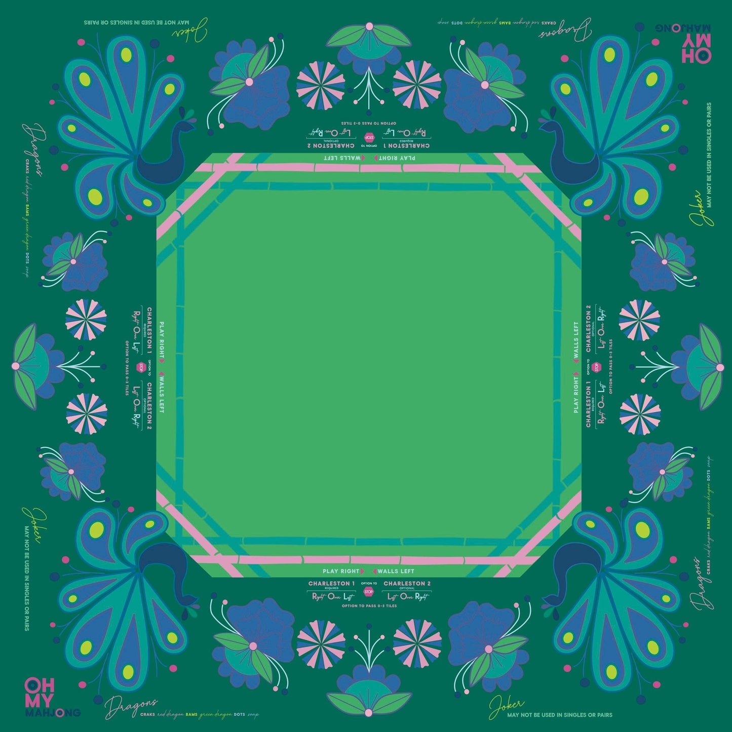 Mahjong Birdie Green Mat