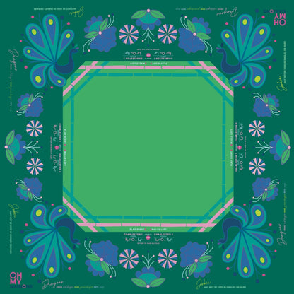 Mahjong Birdie Green Mat