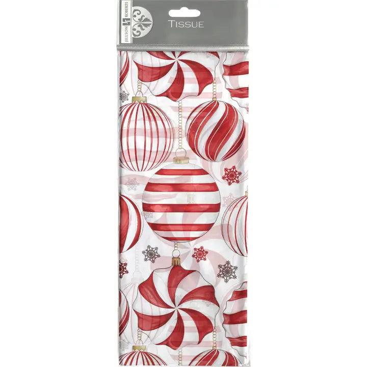 Tissue - Red & White Ornaments