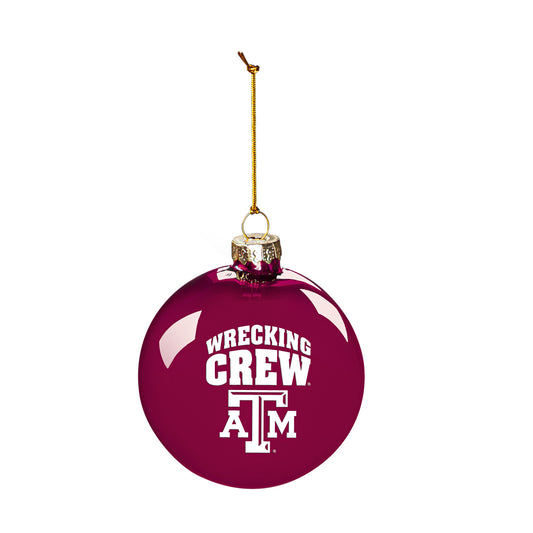 Texas A&M Blown Glass Christmas Ornament