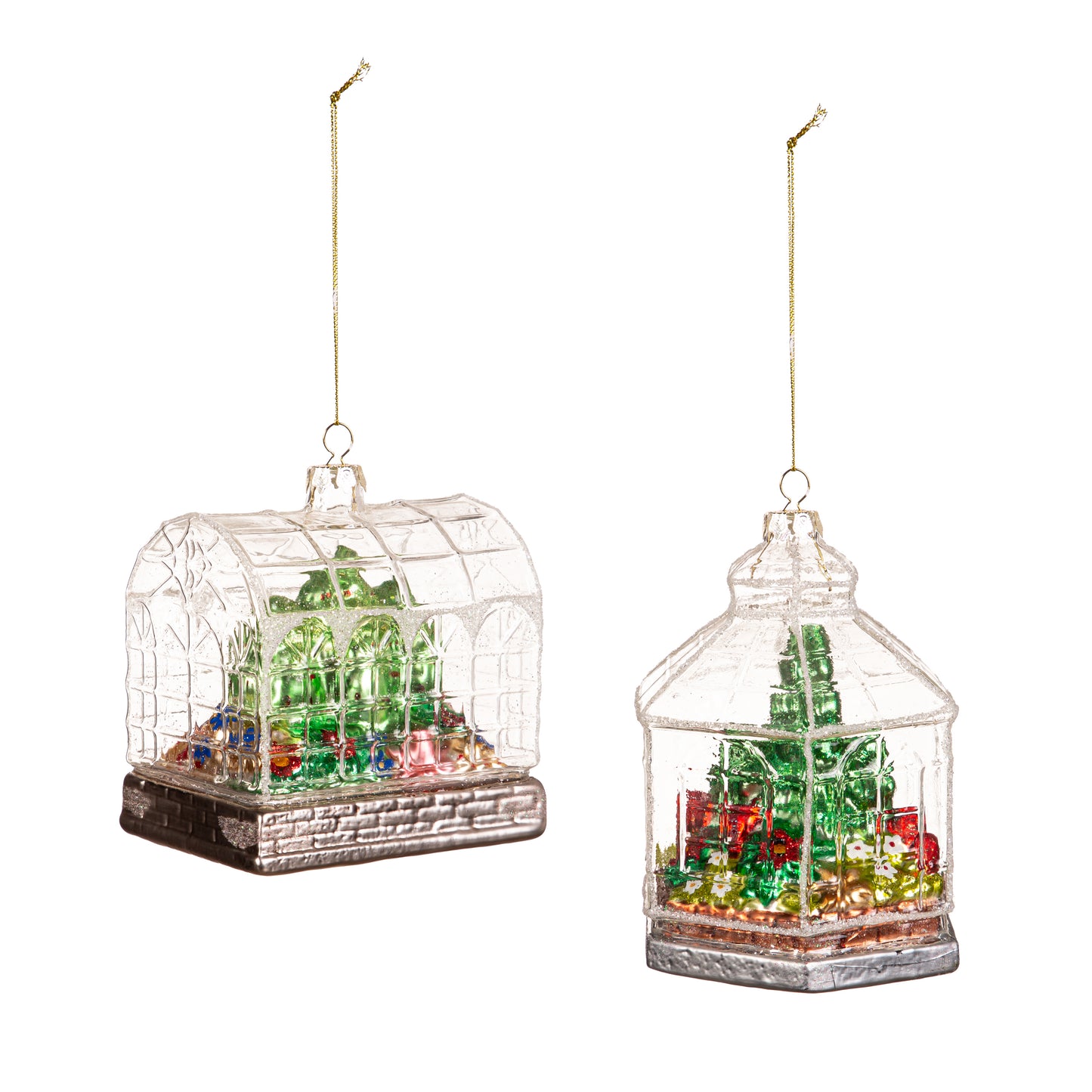 Round Greenhouse Glass Christmas Ornament