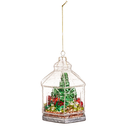 Round Greenhouse Glass Christmas Ornament