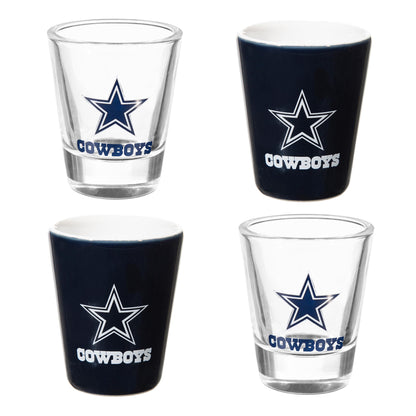 Dallas Cowboys 4-Piece Ceramic and Glass 2oz. Shot Glass Set