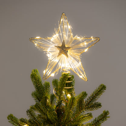 LED Metal Star Christmas Tree Topper - 9.25"