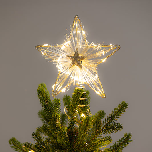 LED Metal Star Christmas Tree Topper - 9.25"