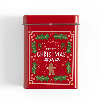 Christmas Trivia Game - Deck of Cards + Storage Tin