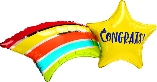 Congrats Star Rainbow Balloon