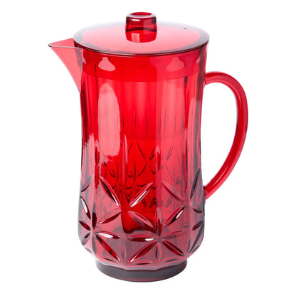 Classic Red Tumblers, Wine and Cocktail Glasses, & Pitcher