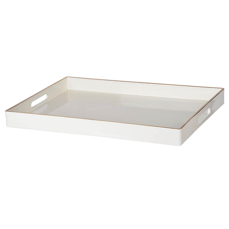 White Mimosa Rectangle Tray