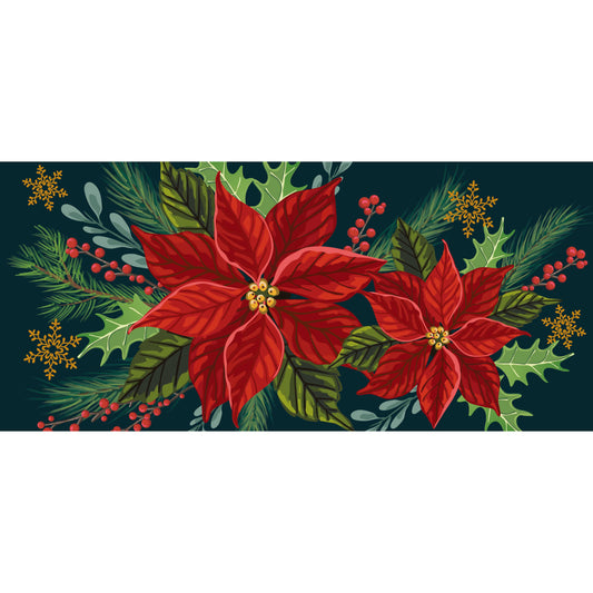 Happy Holidays Poinsettia Sassafras Switch Doormat