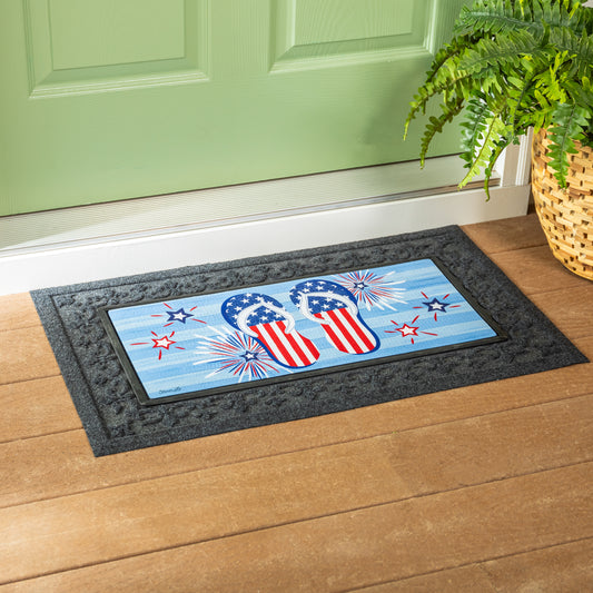 Patriotic Freedom Flip Flops Sassafras Switch Mat