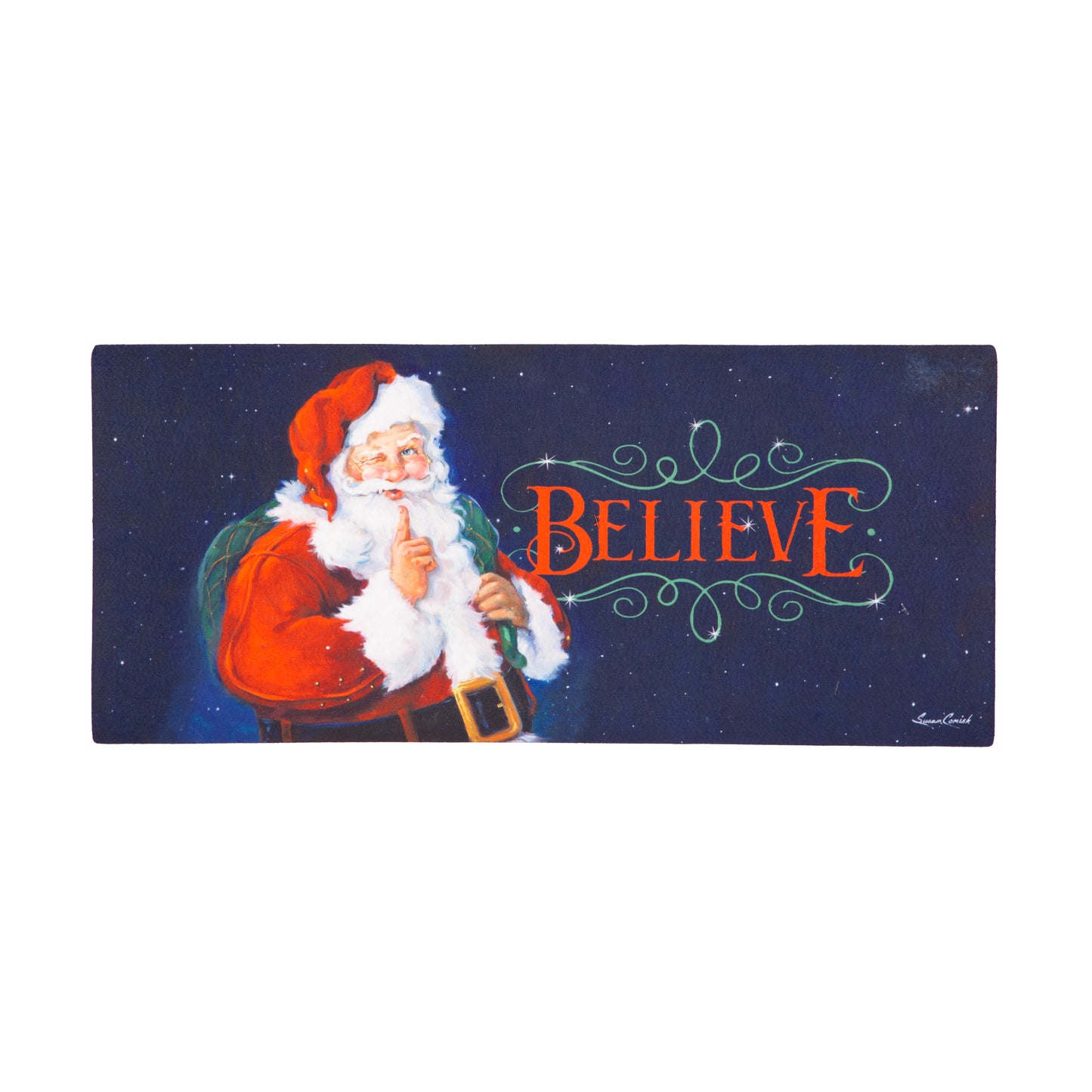 Santa Clause 'Believe' Sassafras Switch Doormat