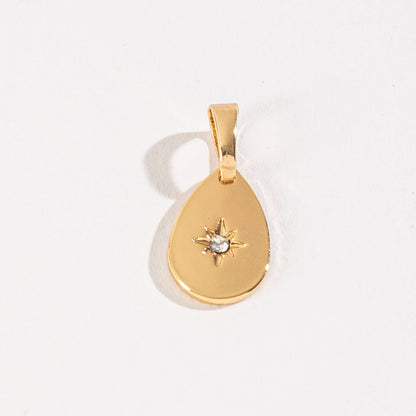 Layer Me Teardrop Star Pendant Charm: Silver