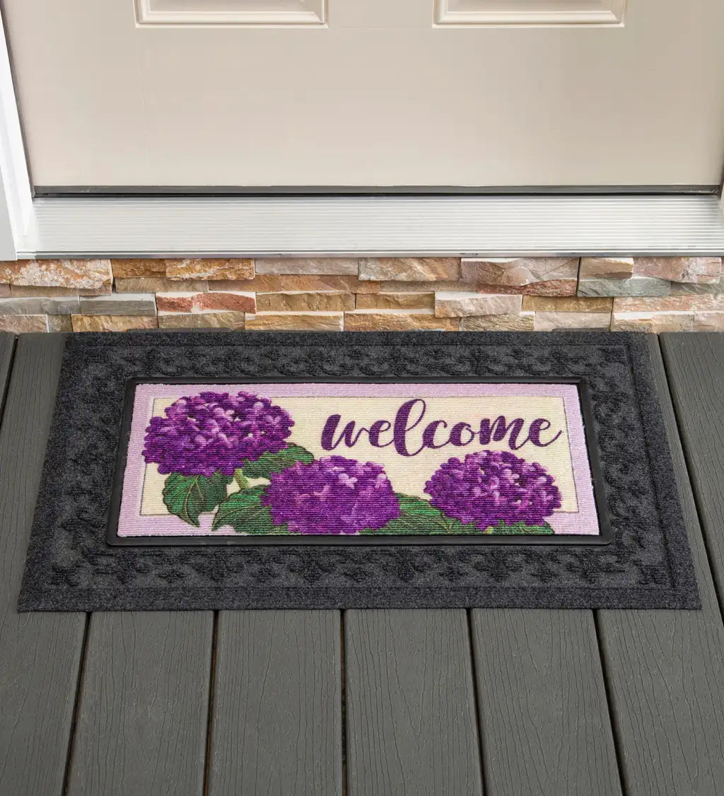 Purple Hydrangea Welcome Sassafras Switch Mat