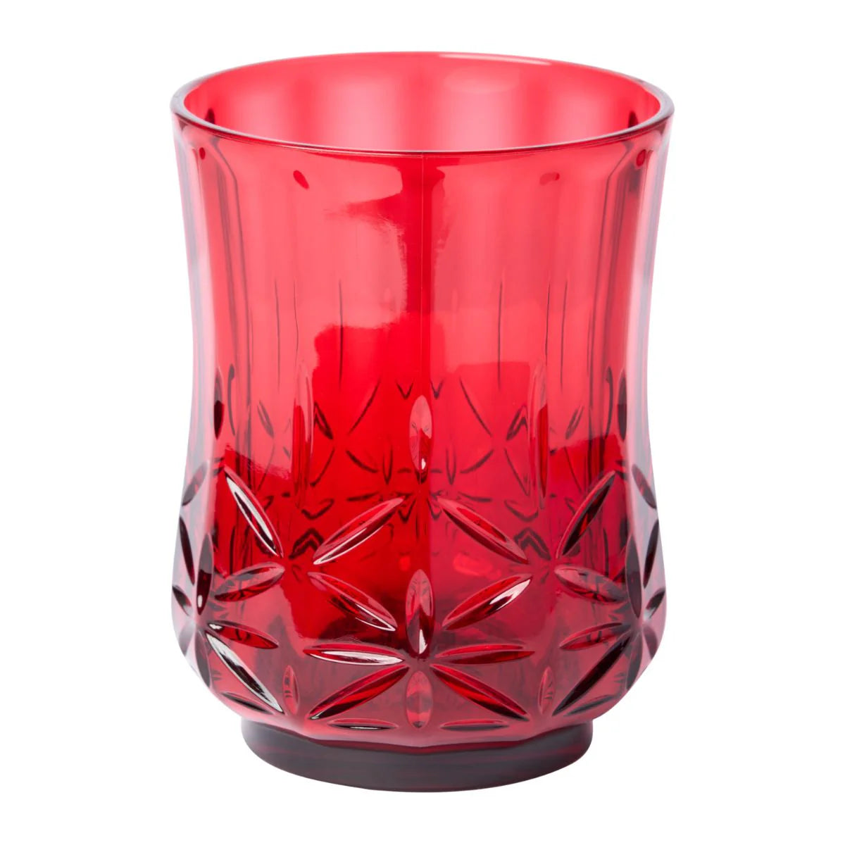 Classic Red Tumblers, Wine and Cocktail Glasses, & Pitcher