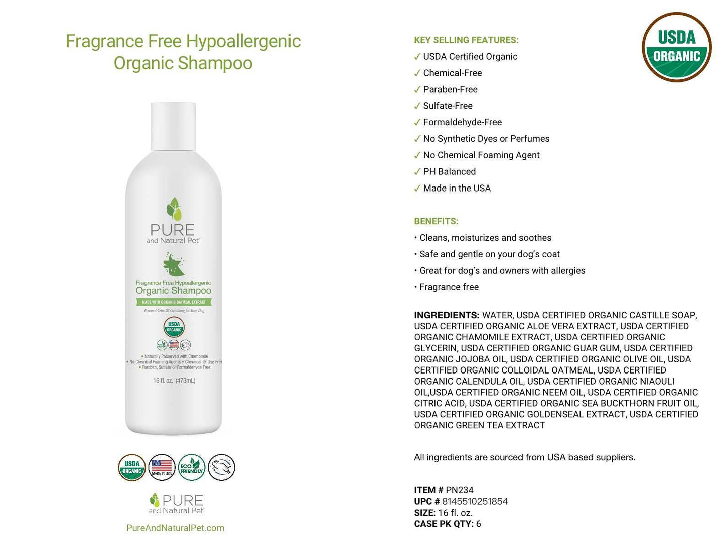 Hypoallergenic Organic Shampoo for Dogs