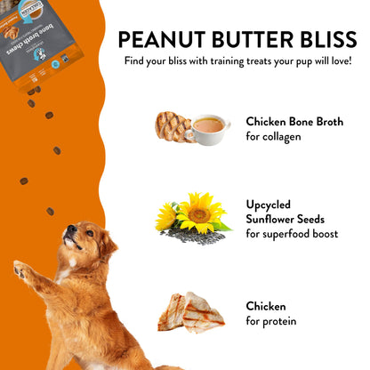 Peanut Butter Bliss Bone Broth Dog Training Treats