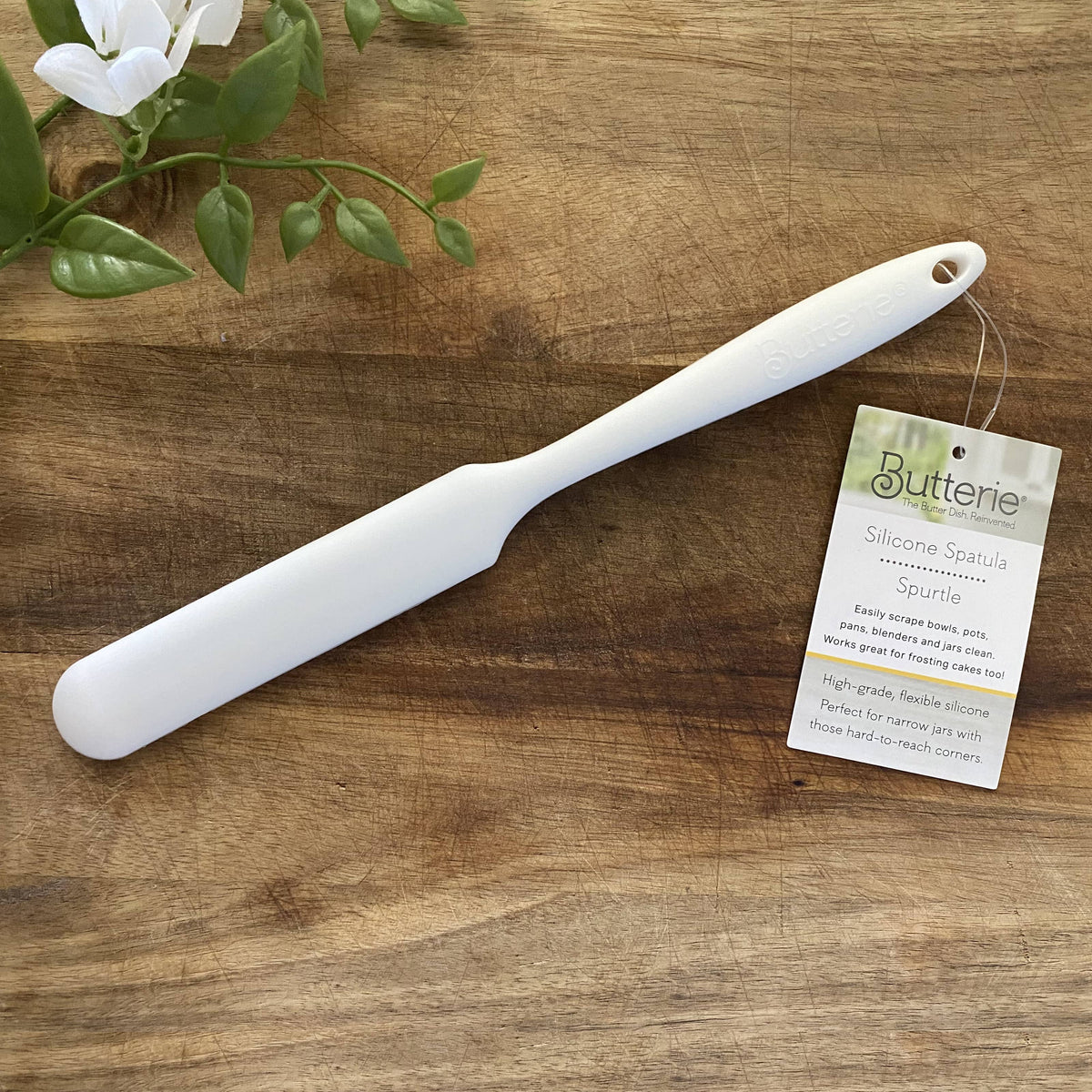 Slim Silicone Scraper Spatula - White