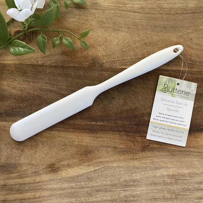 Slim Silicone Scraper Spatula - White