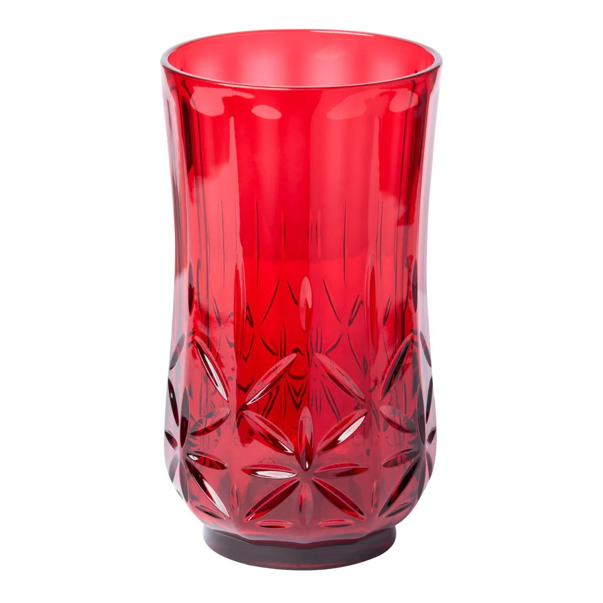 Classic Red Tumblers, Wine and Cocktail Glasses, & Pitcher