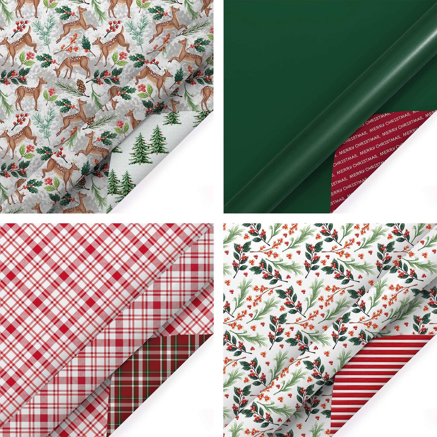 Holiday Reversible Wrapping Paper Bundle