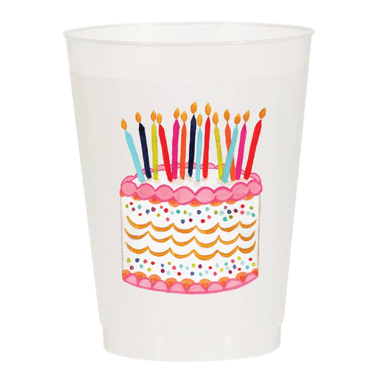 Birthday Cake Plastic Frosted Cups