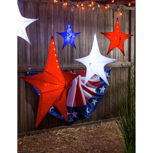 Small White Lighted Fabric Star