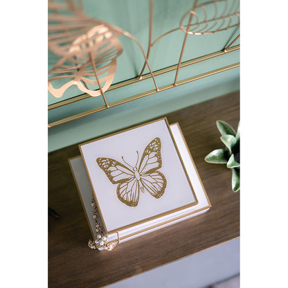 Gold and White Butterfly Box