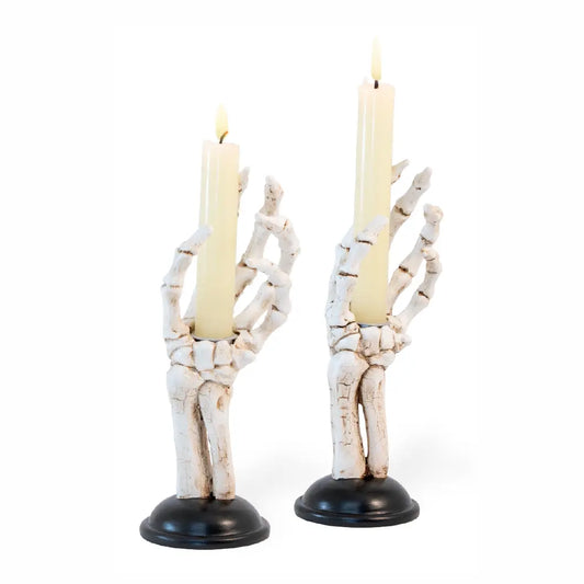 Tall Skeleton Hand Tapers - Set of 2