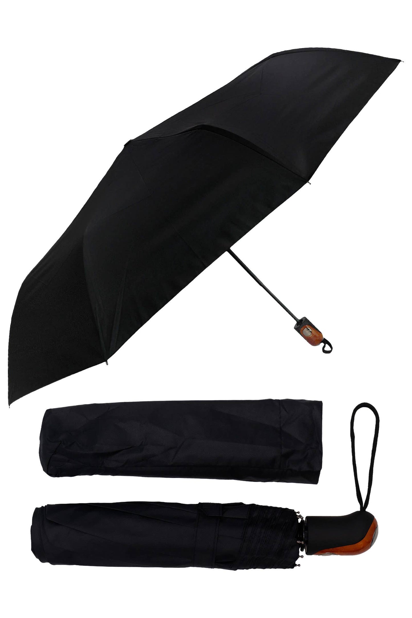 Black Auto Open Compact Umbrella