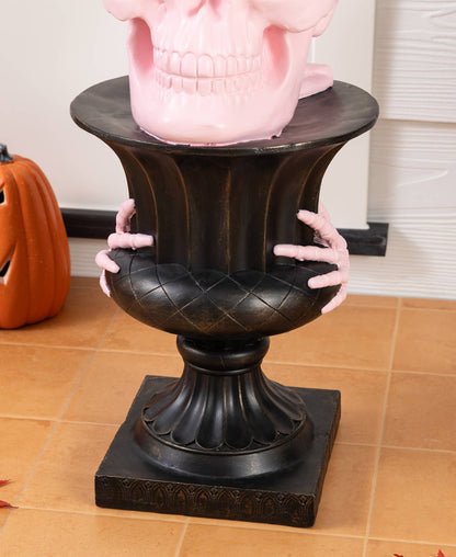 Pink LED Skeleton Topiary Halloween Porch Decor