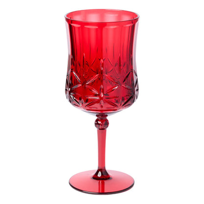 Classic Red Tumblers, Wine and Cocktail Glasses, & Pitcher