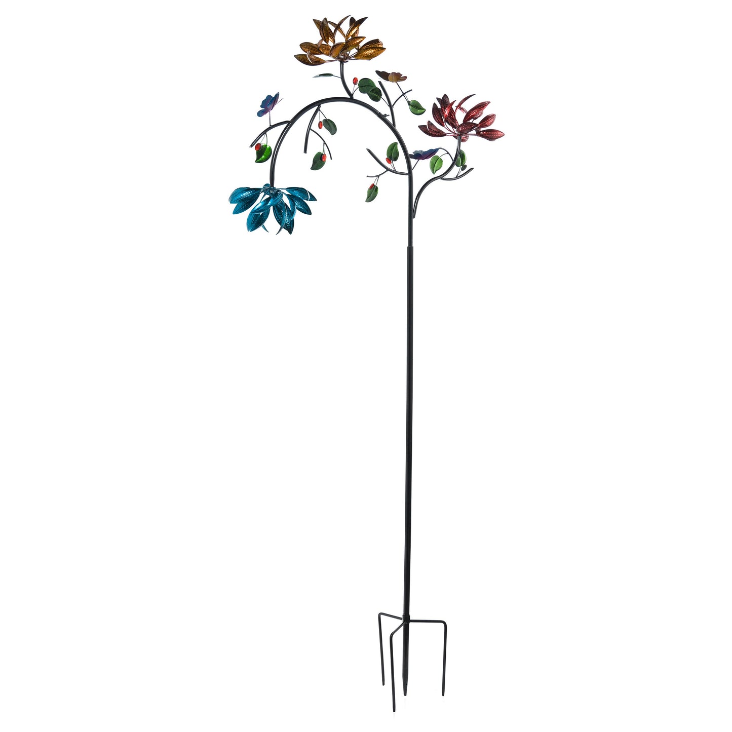 Wind Spinner Floral Garden Stake