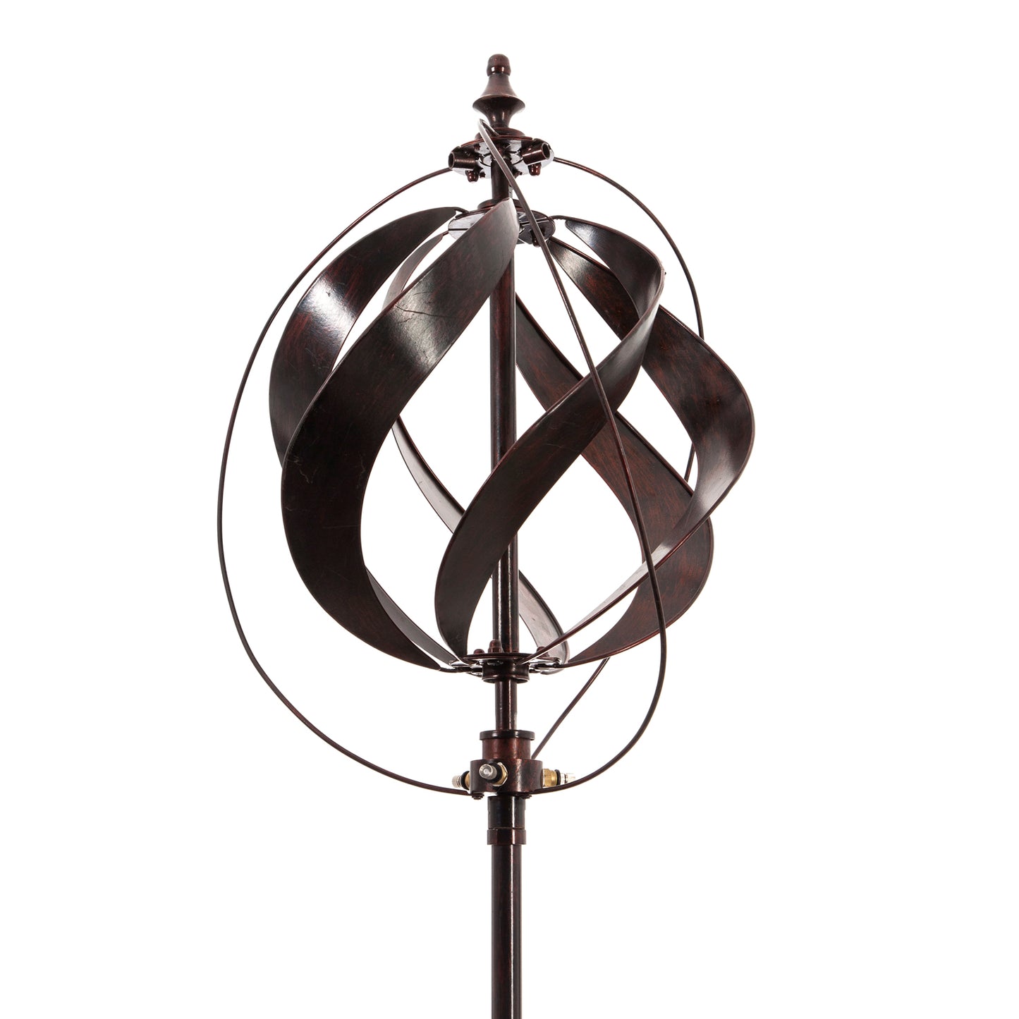 Copper Sphere Misting Wind Spinner Garden Stake