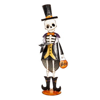 Halloween Formal Skeleton Metal Garden Decor Statue