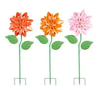 41"H Dahlia Metal Flower Garden Stake