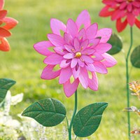 41"H Dahlia Metal Flower Garden Stake