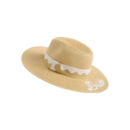 "Bride" Hat and Tote Set - Natural