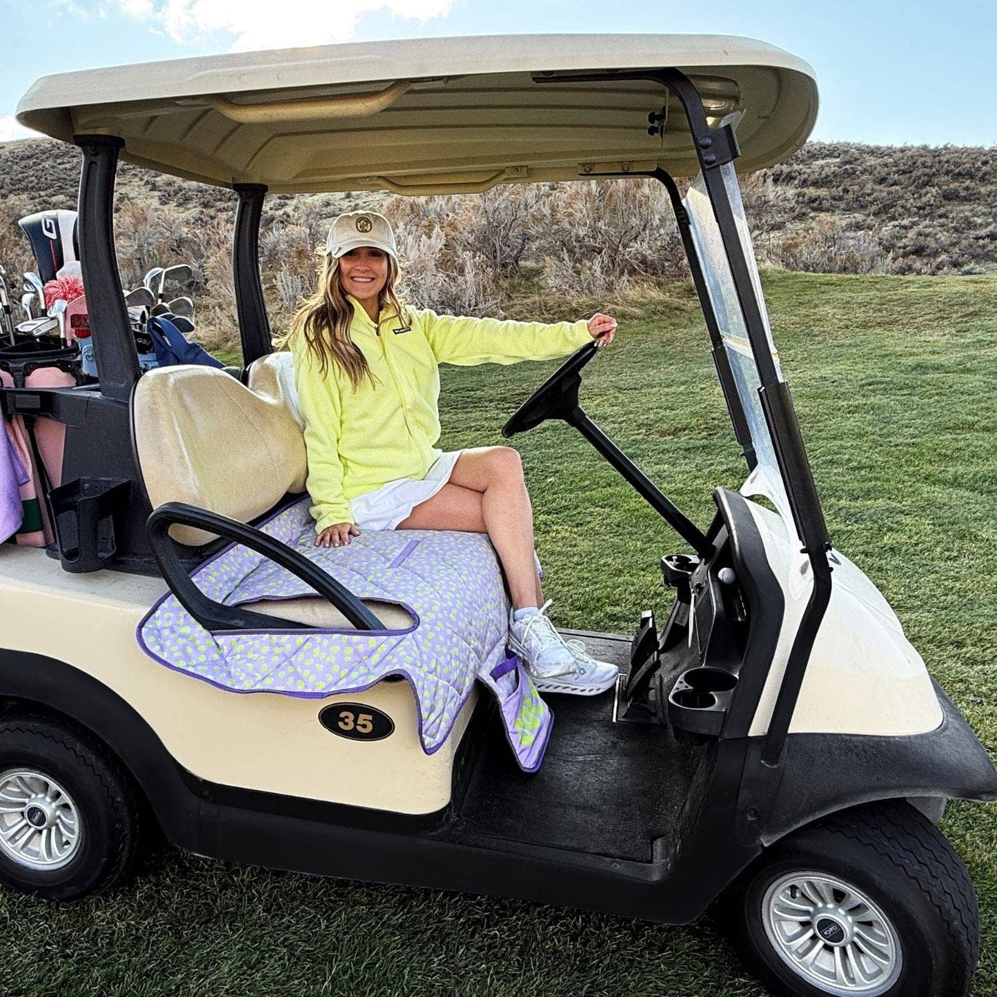 Birdie Lilac Leopard Reversible Golf Cart Seat Cover