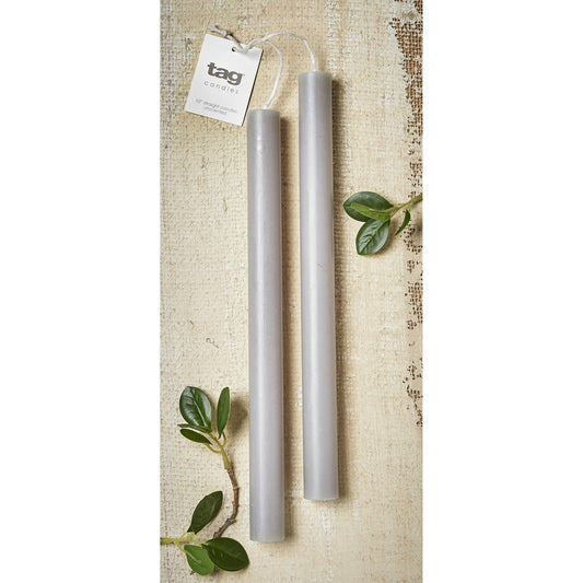 Unscented 10" Taper Candles Set of 2 - Grey