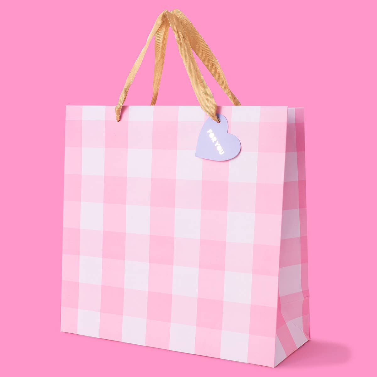 Pink Gingham Gift Bag - Large