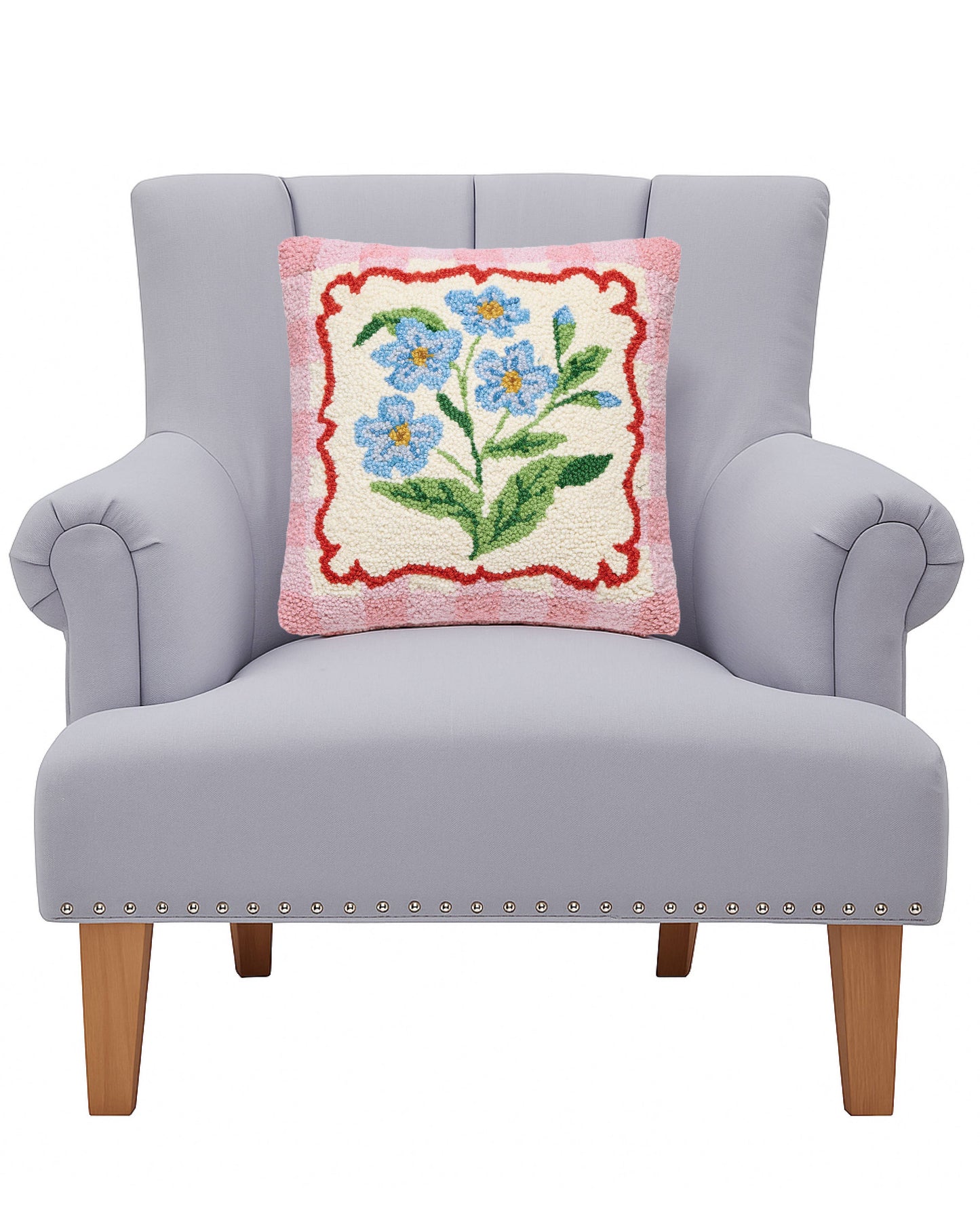 Floral Frame Hooked Pillow
