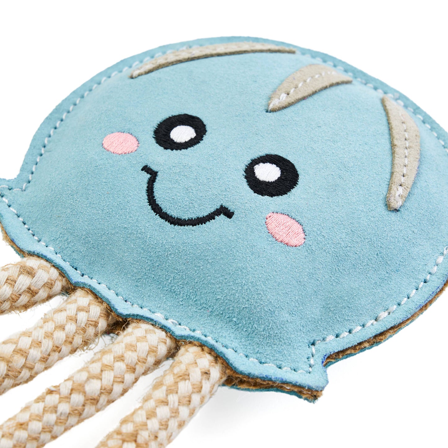EcoZippy Suede and Rope Buddies - Jellyfish Dog Toy