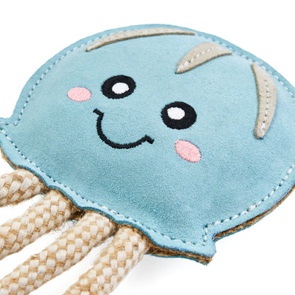 EcoZippy Suede and Rope Buddies - Jellyfish Dog Toy