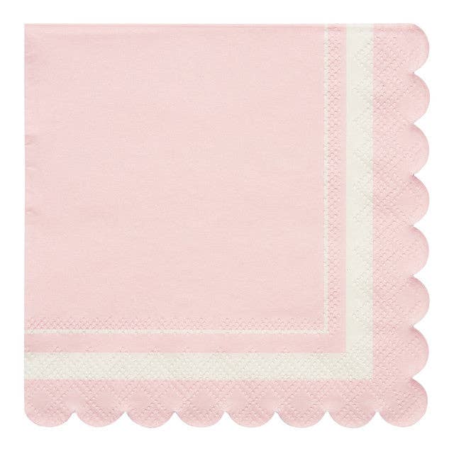 Blush Scalloped Edge Cocktail Napkin