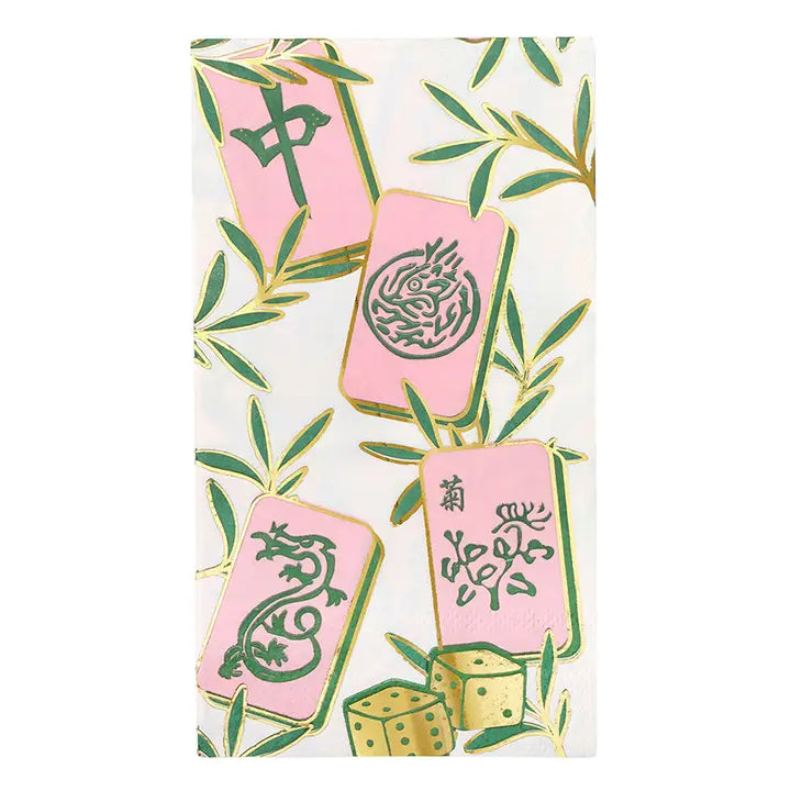 Mahjong Guest Napkin + Ceramic Tray