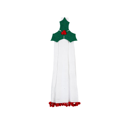 Hanging Christmas Tree & Holly Beries Tea Towels