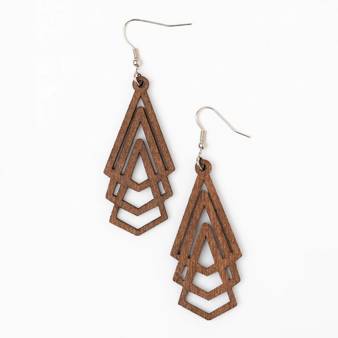 Samira Layered Triangle Wooden Earrings