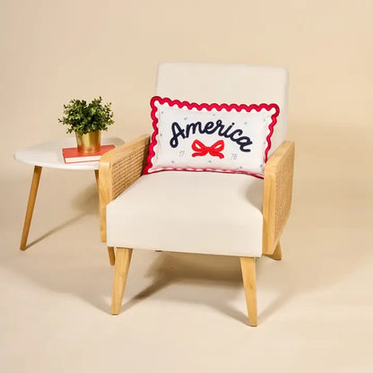 Scalloped Rectangle Throw Pillow–America